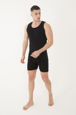 Erkek Yün Siyah Kısa Don